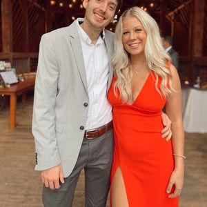 Nasty gal long red dress w/ slit